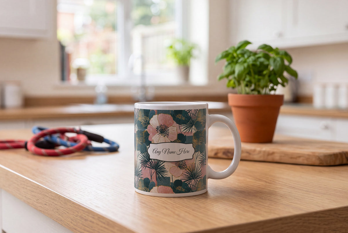 Lifestyle: Memphis Meadow Flowers Name Mug