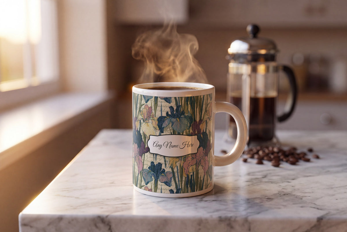 Lifestyle: Moku Hanga Iris Shobu Name Mug 2