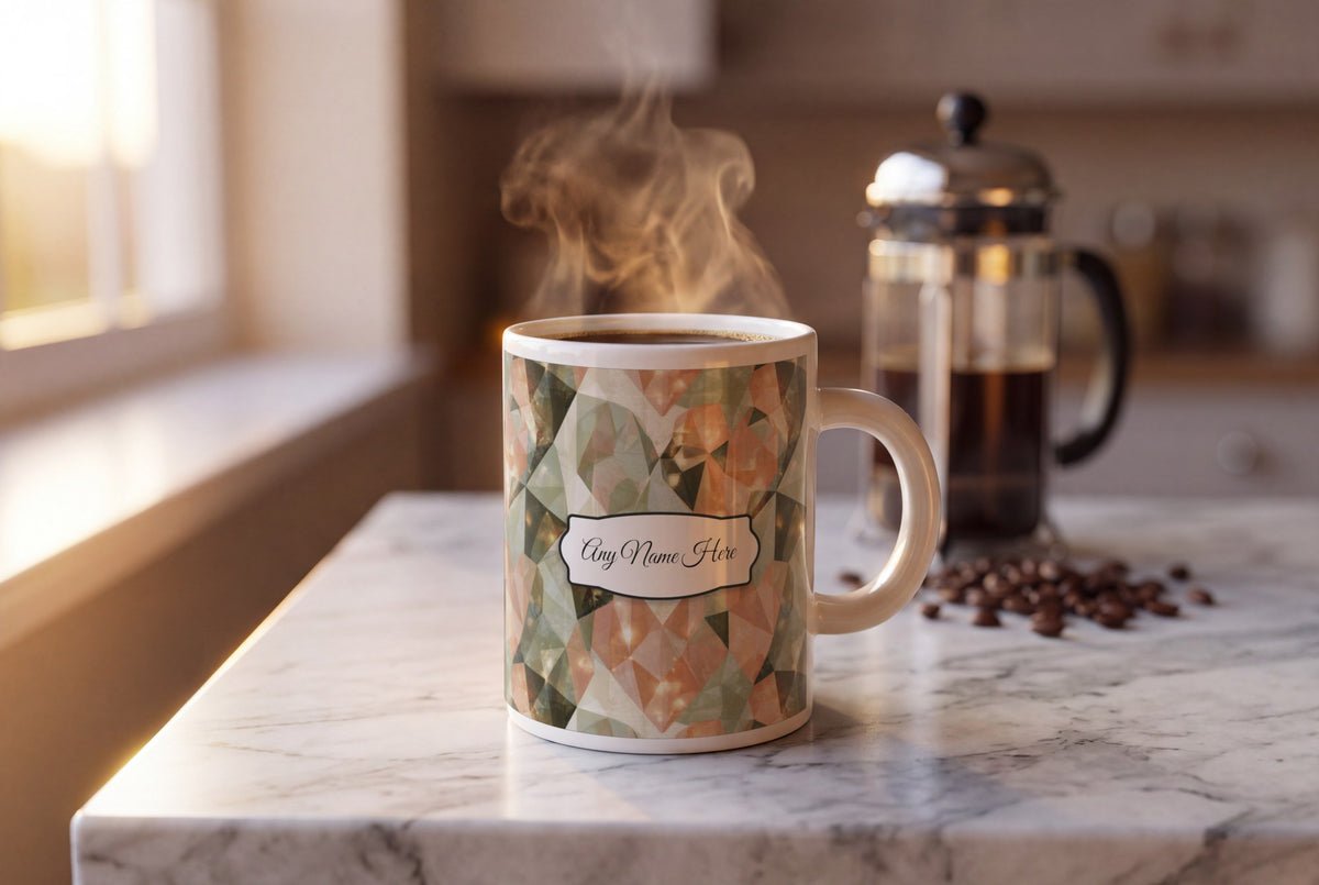 Lifestyle: Low Poly Love Hearts Name Mug