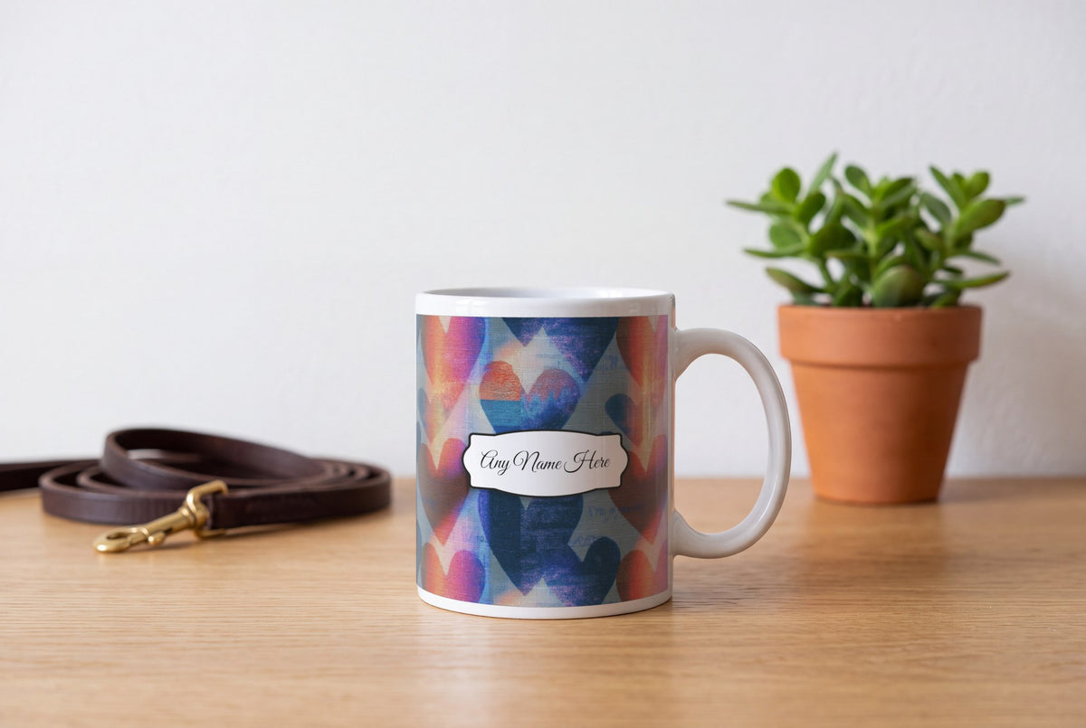 Lifestyle: Vaporwave Hearts Name Mug 2