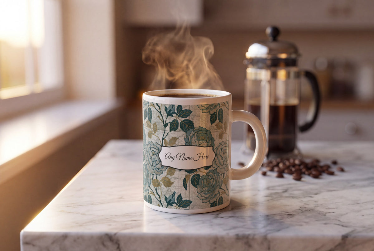 Lifestyle: Moku Hanga Roses Name Mug 3