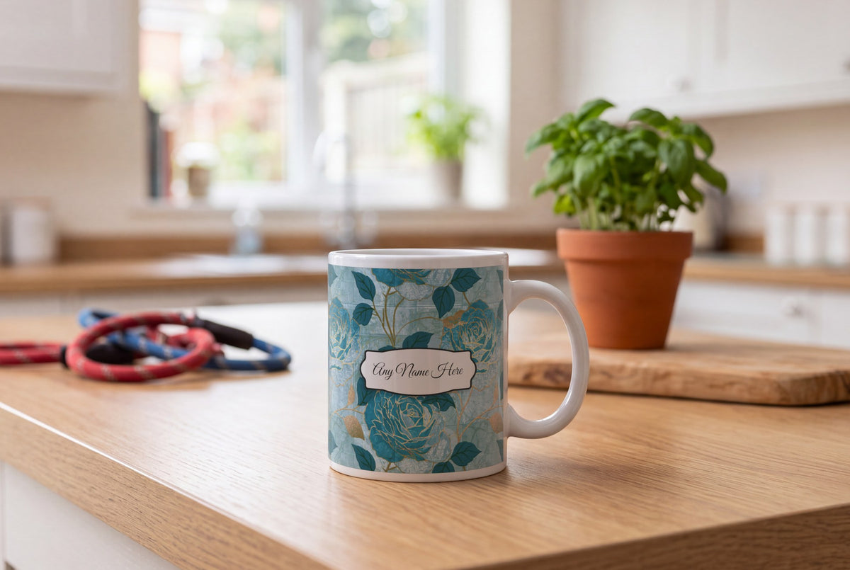 Lifestyle: Moku Hanga Roses Name Mug 4