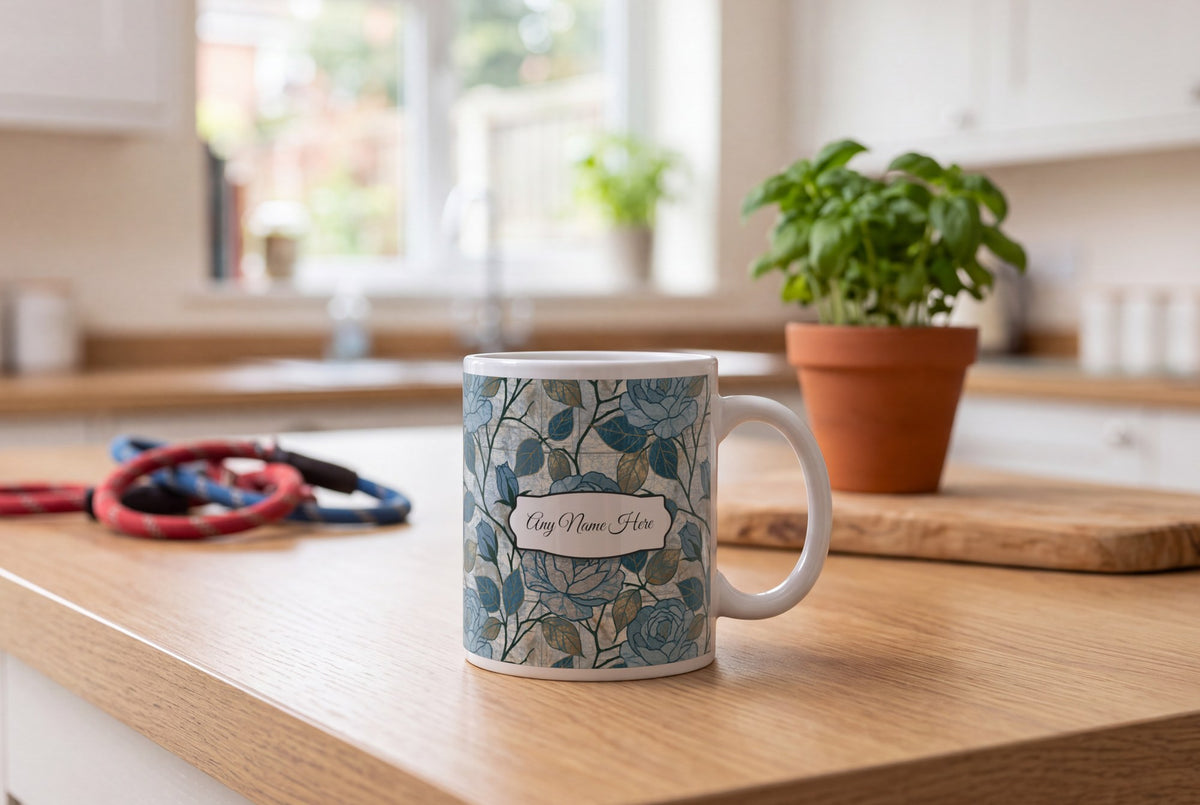 Lifestyle: Moku Hanga Roses Name Mug