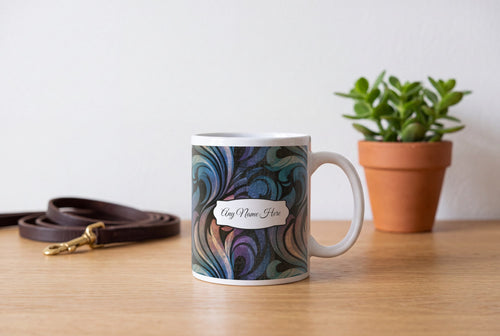 Lifestyle: Baroque Rainbow Abstract Name Mug 4