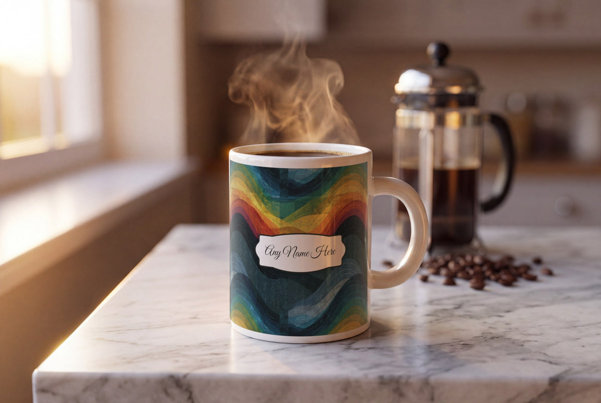 Lifestyle: Maximalist Rainbow Abstract Name Mug