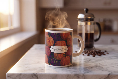Lifestyle: ASCII Pumpkin Abstract Name Mug 2