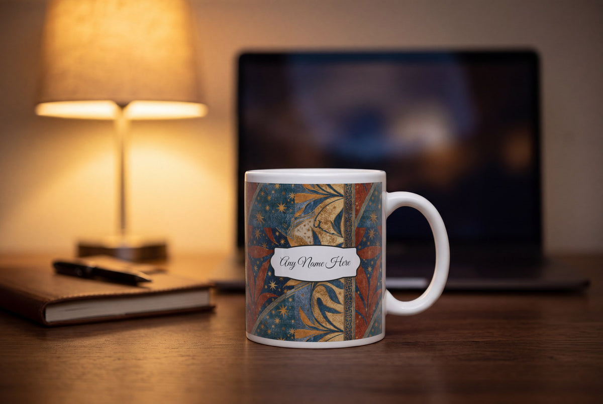 Lifestyle: Illuminated Manuscript Stars Name Mug 2