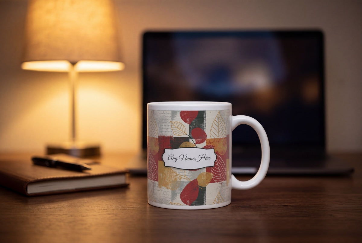 Lifestyle: Bohemian Leaf Name Mug 2