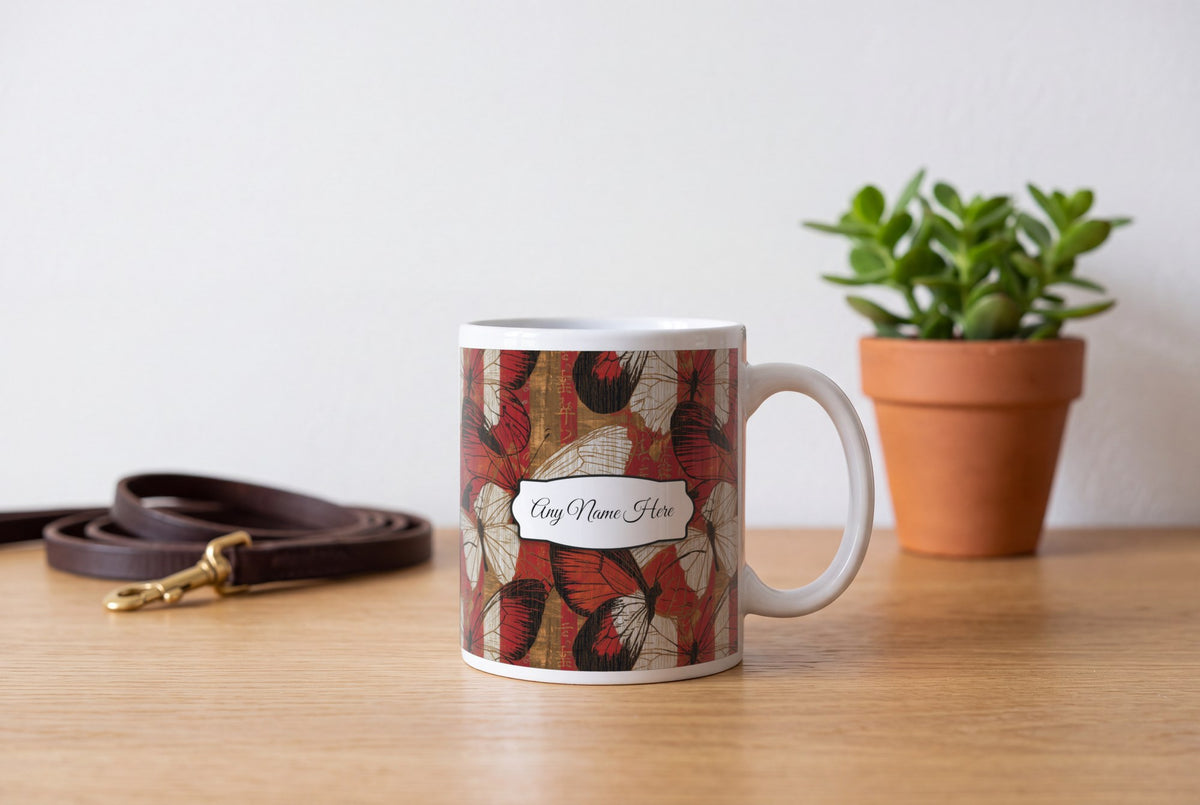 Lifestyle: Pyrography Butterfly Name Mug 2