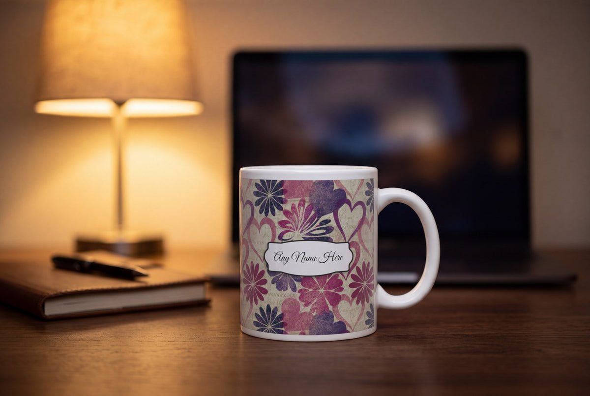 Lifestyle: Lithograph Daisies Hearts Name Mug 2