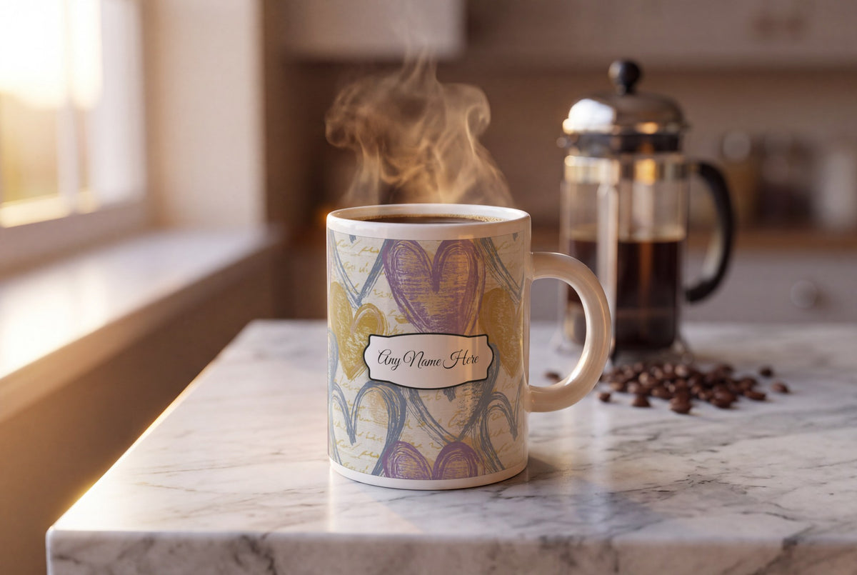 Lifestyle: Drypoint Heart Name Mug 4