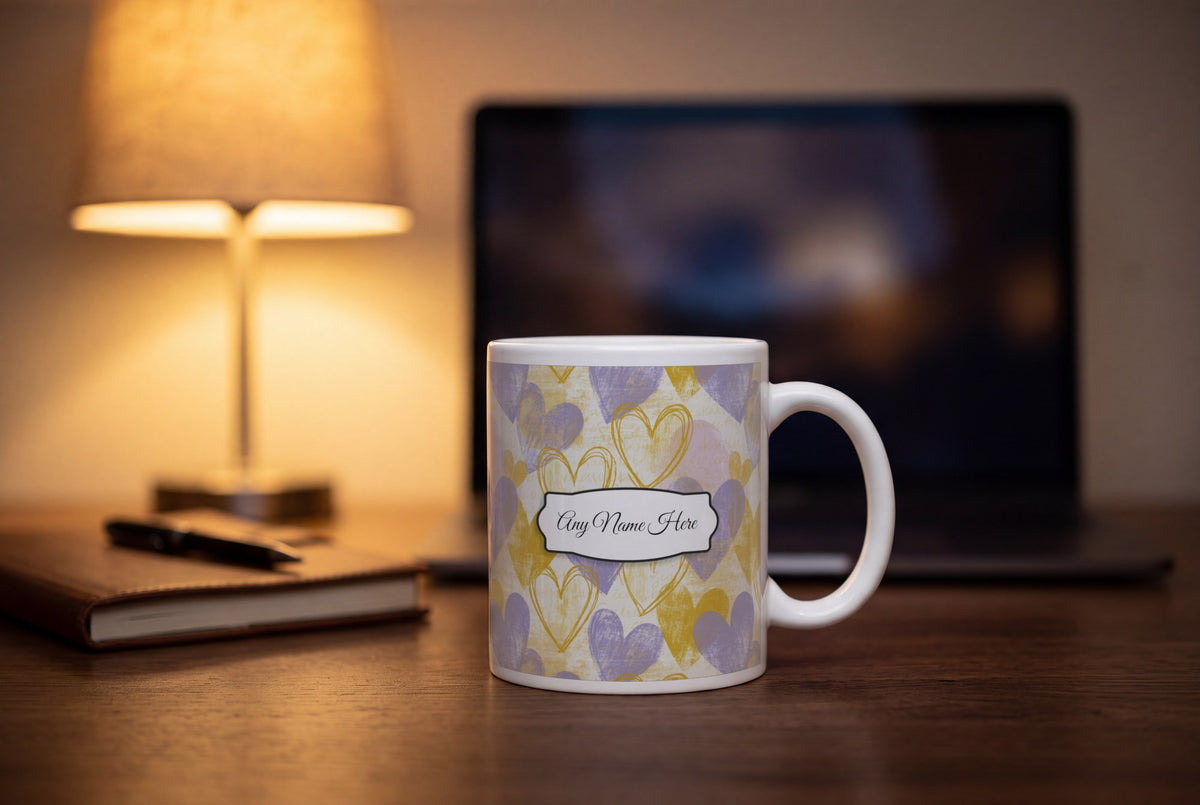 Lifestyle: Drypoint Heart Name Mug 2