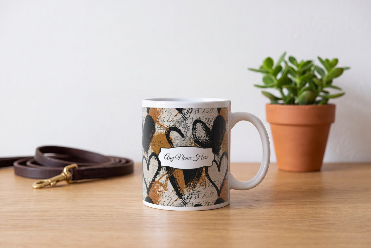 Lifestyle: Drypoint Hearts Name Mug 2