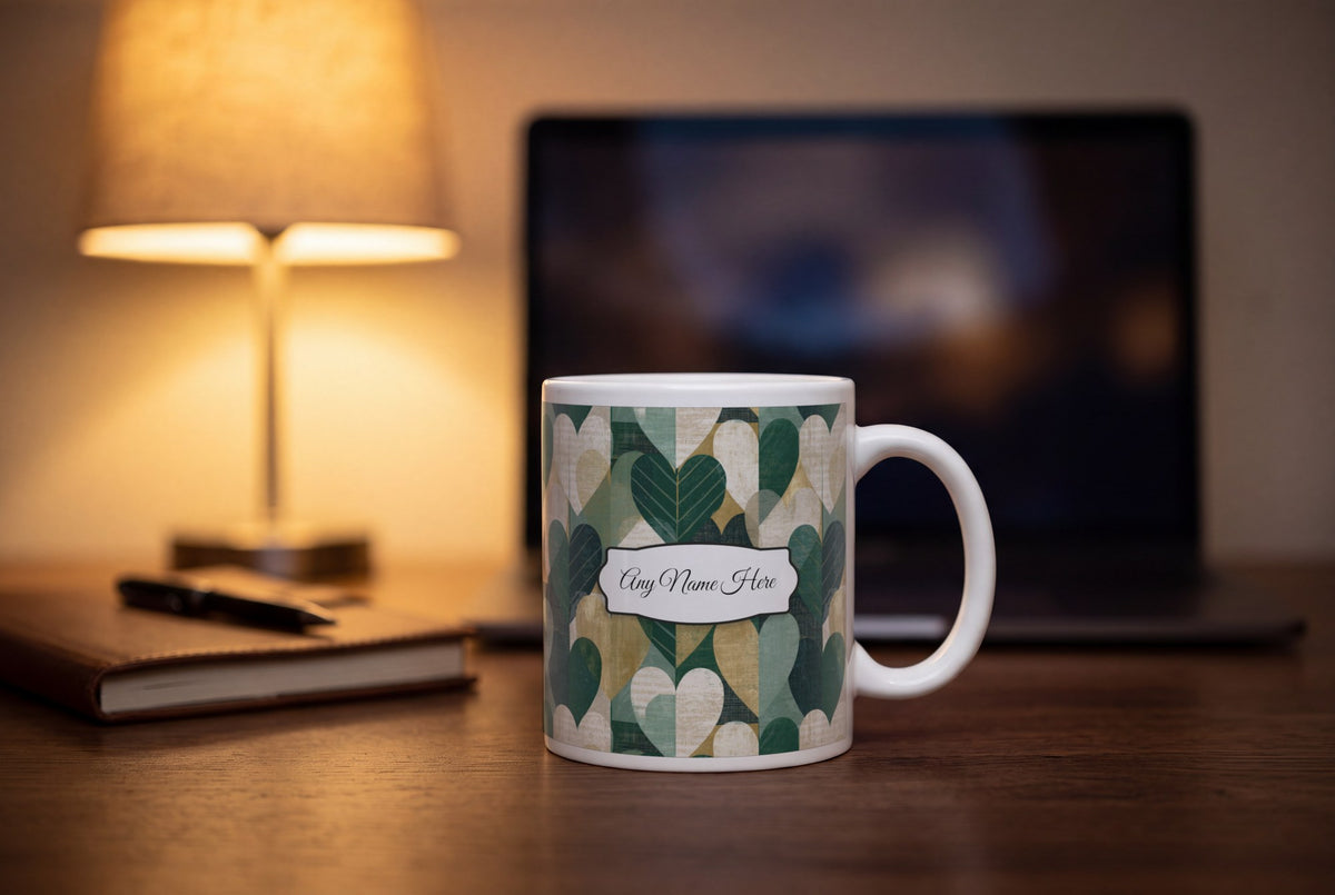 Lifestyle: Screenprint Heart Name Mug