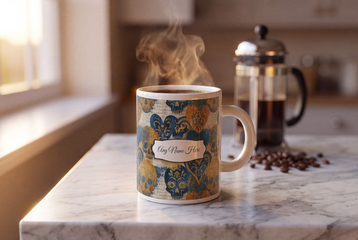 Lifestyle: Magic Realism Skulls Hearts Name Mug