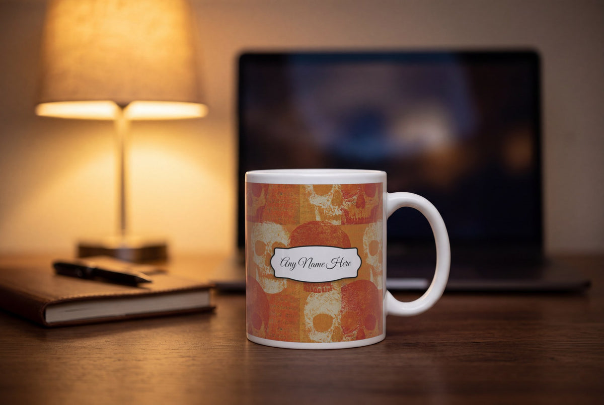 Lifestyle: Etching Skulls Burnt Name Mug