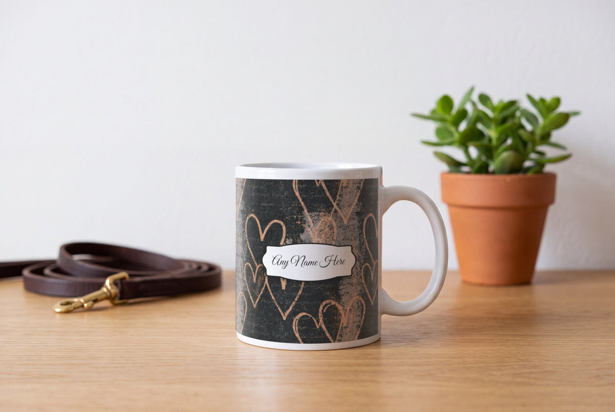 Lifestyle: Scratchboard Hearts Name Mug 4