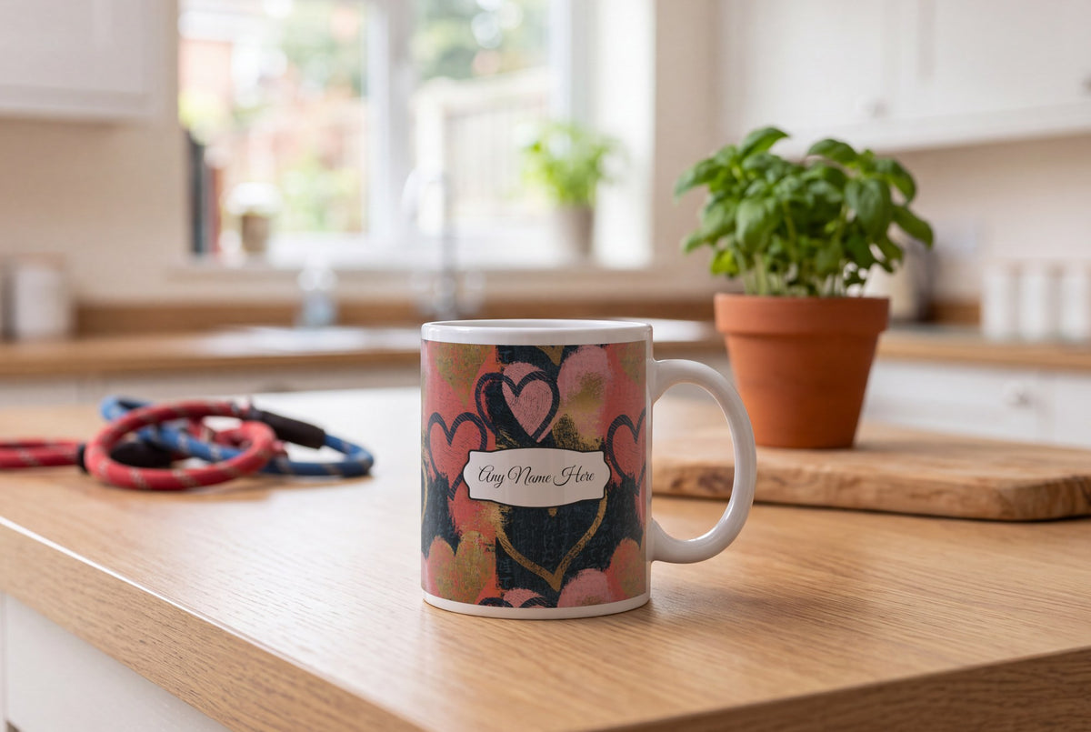 Lifestyle: Scratchboard Hearts Name Mug 9