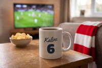 Lifestyle: Personalised Cream and Navy Baseball Jersey Mug