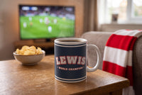 Lifestyle: Personalised Navy and White Boxing Robe Mug