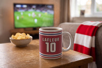 Lifestyle: Personalised Red and Blue Ice Hockey Jersey Mug