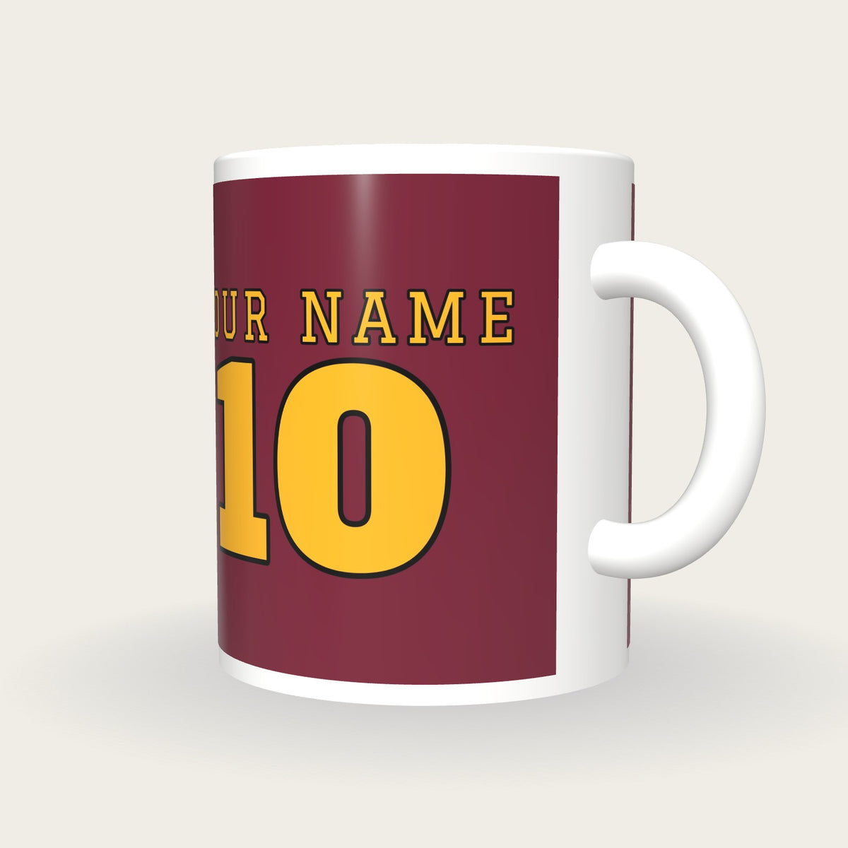 Design Your Own American Football Jersey Mug, three-quarter view