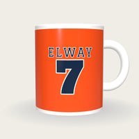 Personalised Orange and Navy American Football Jersey Mug, front