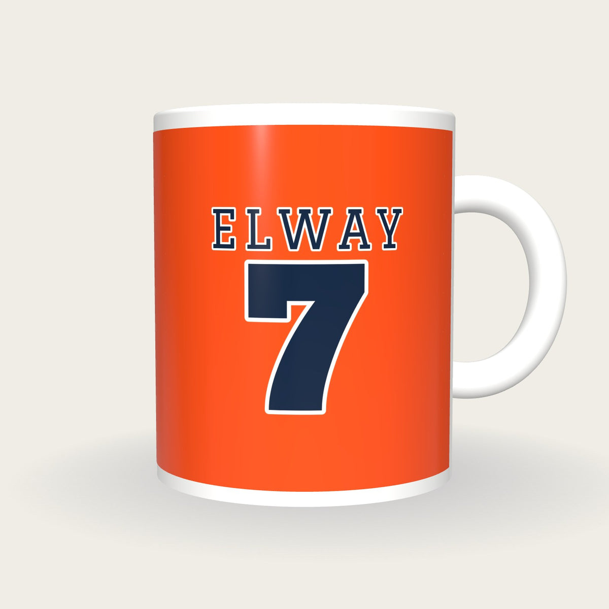 Personalised Orange and Navy American Football Jersey Mug, front