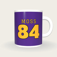 Personalised Purple and Gold American Football Jersey Mug, front
