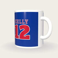 Personalised Royal Blue and Red American Football Jersey Mug, three-quarter view